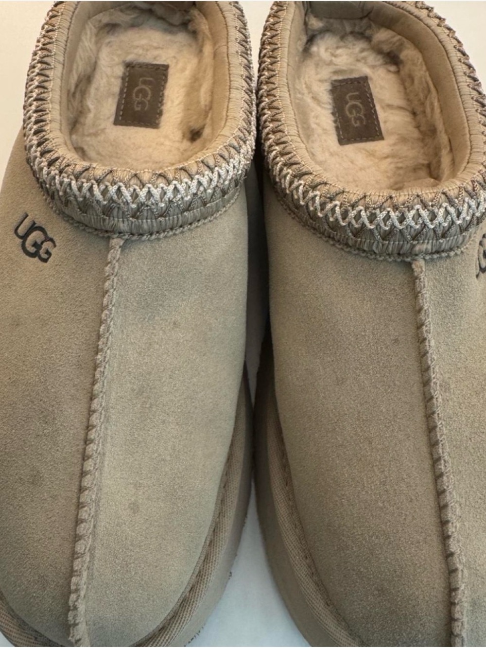 UGG Women's Sand Suede Slip-On Mule with Shearling Trim - Picture 2 of 6